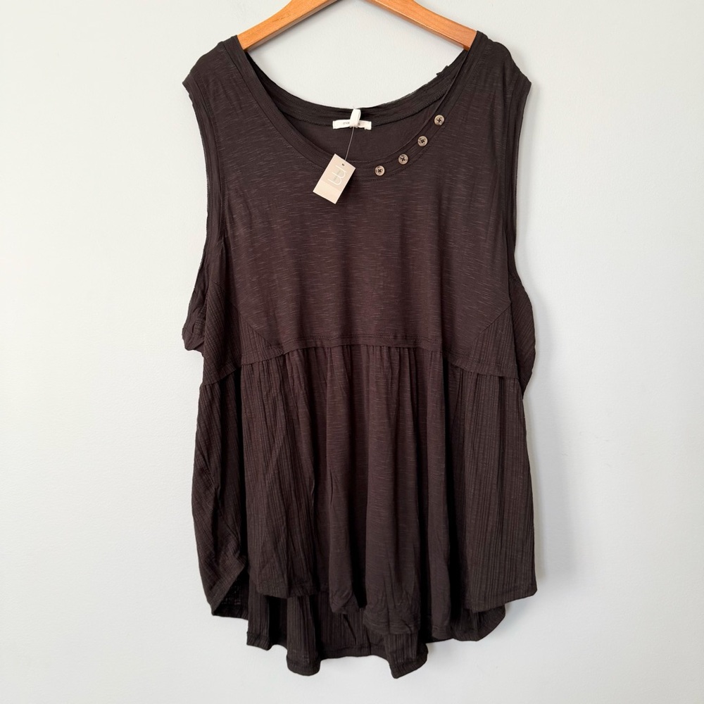 Maurices Sleeveless Black Babydoll Tank Top Blouse Size 3X
